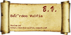 Bárdos Vulfia névjegykártya